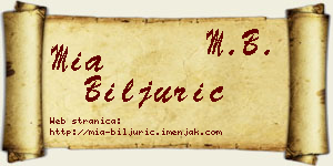 Mia Biljurić vizit kartica